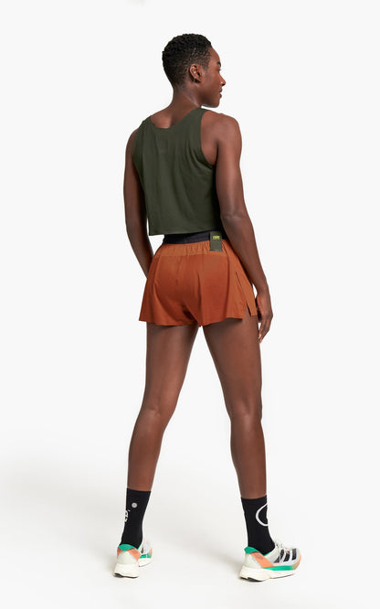 Elite Havolin race-ready split shorts with cooling technology and woven fabric.