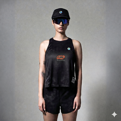 FMLxAtlas WMNS Race Tank Black Tie-Dye