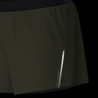 Elite Crag reflective running shorts, machine washable with wicking and cooling features, AIRbeam technology, and a durable woven fabric.