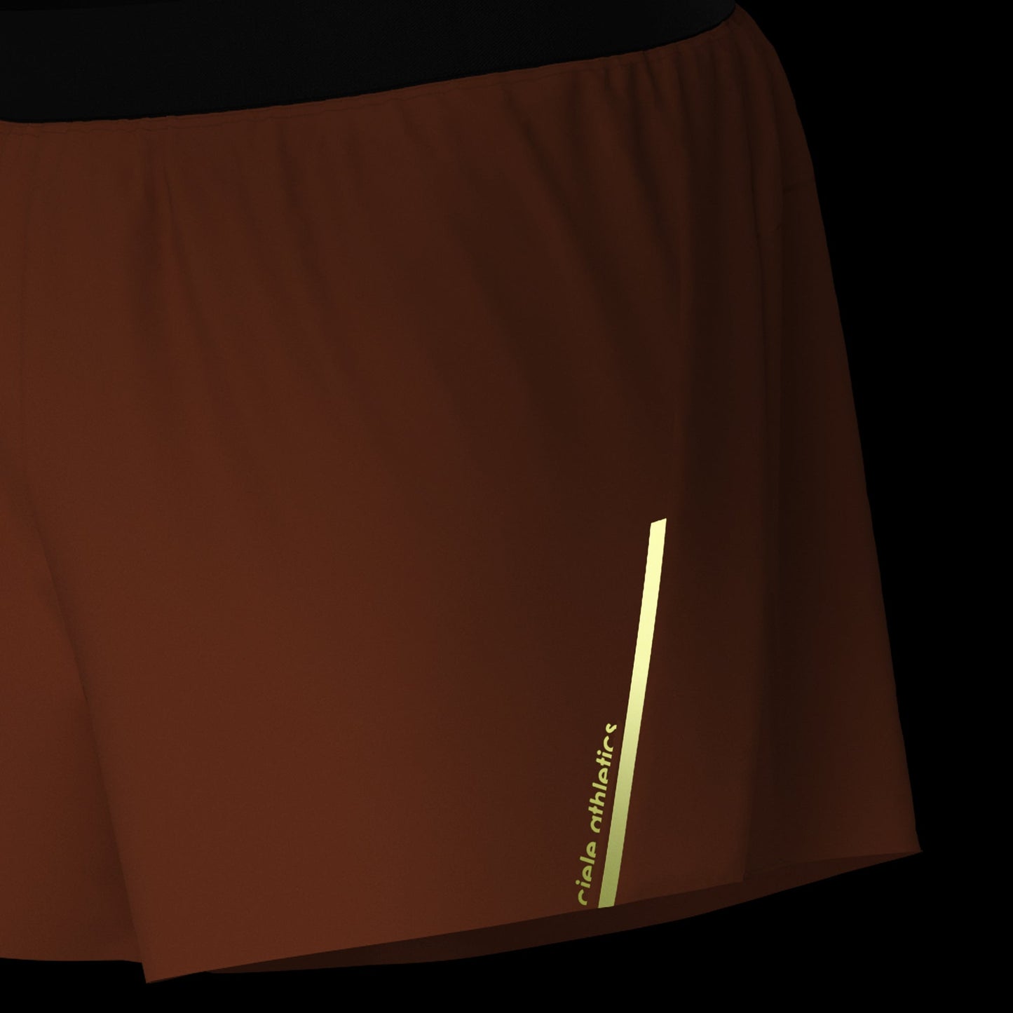 Elite Havolin running shorts, reflective, cooling, odor control, woven fabric, brown.