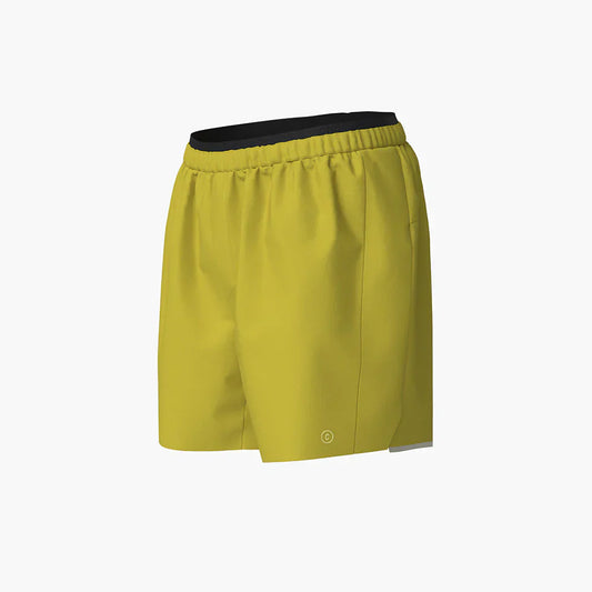 Yellow DLYShort 5" with reflective features, sun protection, and cooling technology.