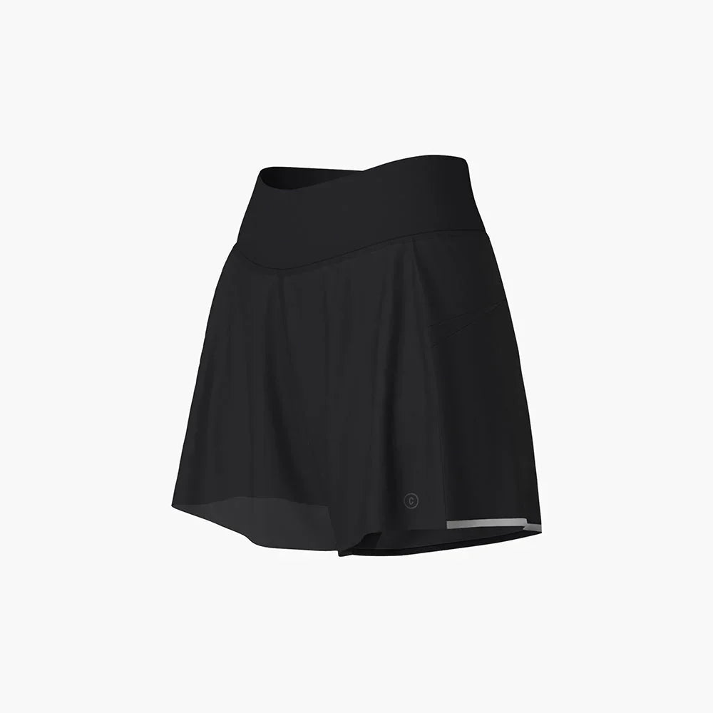 Women's TRNShort 4-inch brief in Shadowcast, reflective, machine washable, sun protection, wicking and cooling fabric.