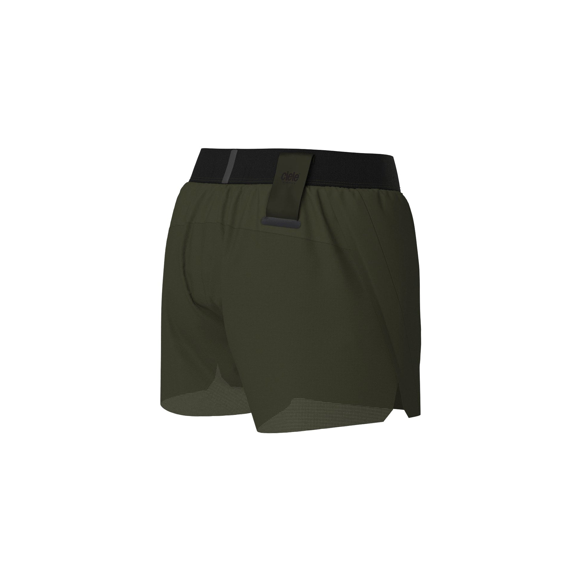 Elite Crag reflective shorts with cooling fabric, 3-inch inseam, and stow-away waistband.