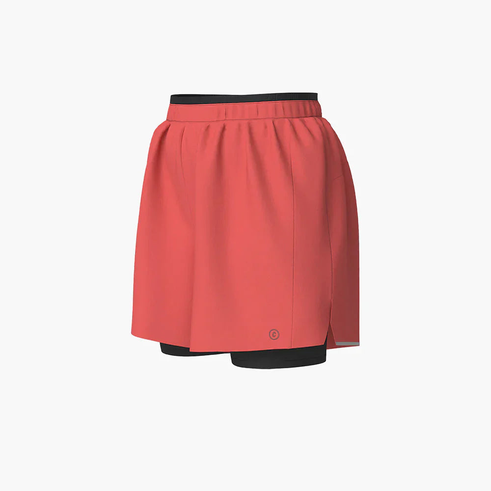 Reflective DLYShort 4" Long Brief with sun protection, wicking technology, and durable water repellent finish in coral.