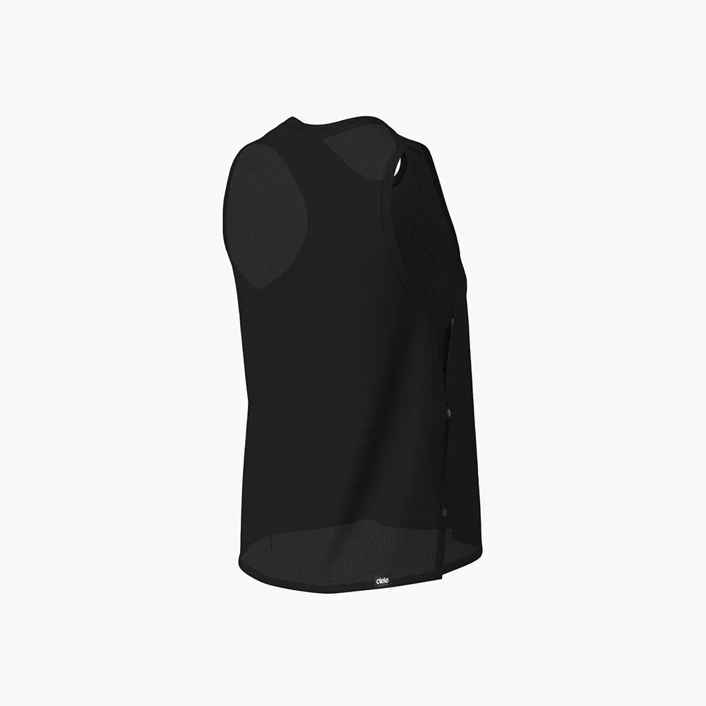 Lightweight black running singlet with reflective details, cooling, and anti-odor technologies; FSTSinglet - Shadowcast.