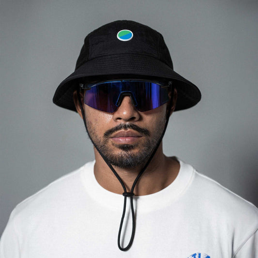 Aeria Fortis Performance Bucket Hat with breathable mesh and sweatband.