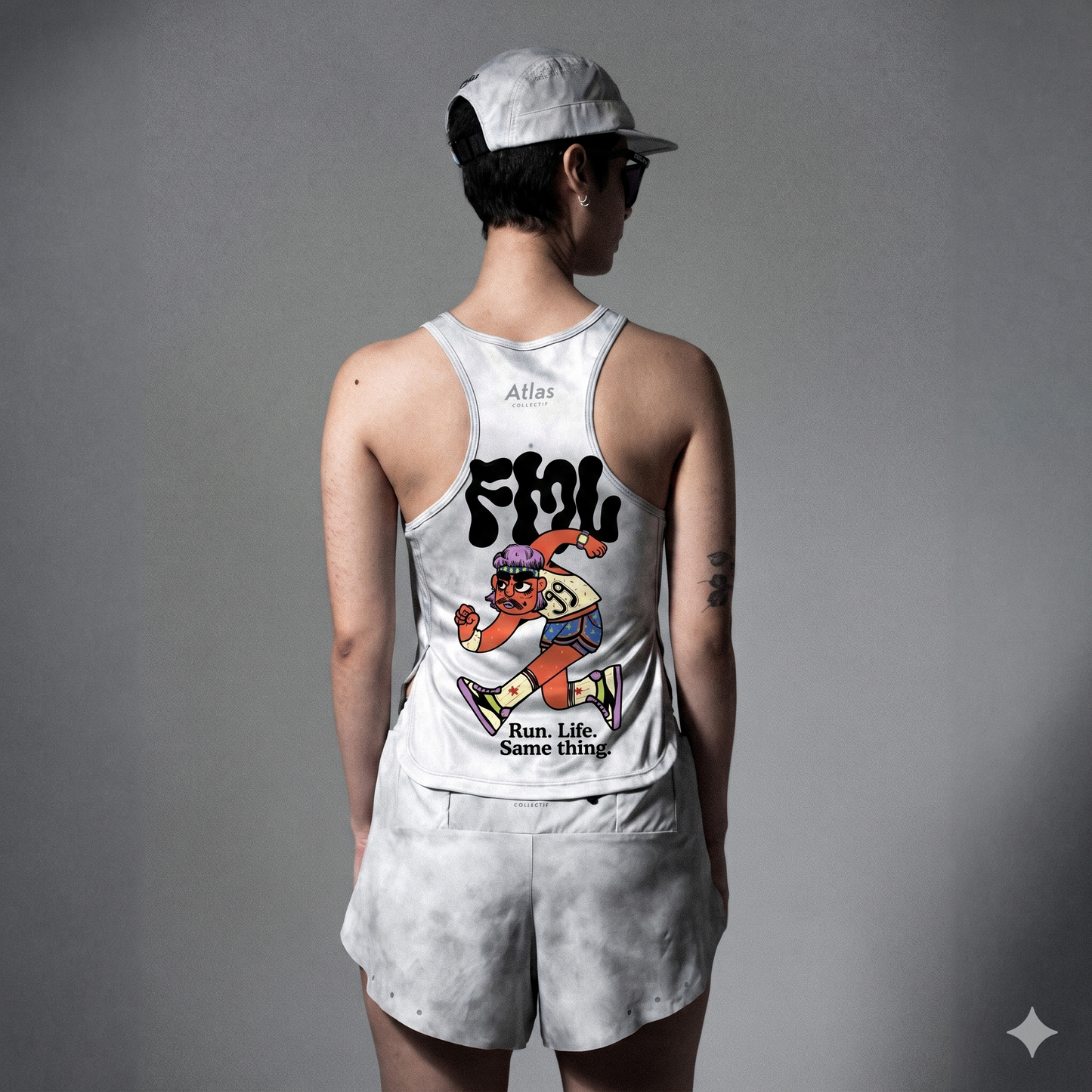 FML WMNS Race Tank Grey Tie-Dye