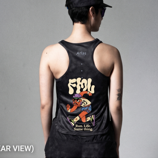 FMLxAtlas WMNS Race Tank Black Tie-Dye